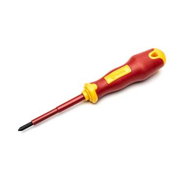 Imagem de SATA Chave de fenda Phillips #1 para eletricistas isolados VDE com cabo VDE, lâmina de aço S2 testada para 10.000 volts - ST61222SC, 1 x 80 mm
