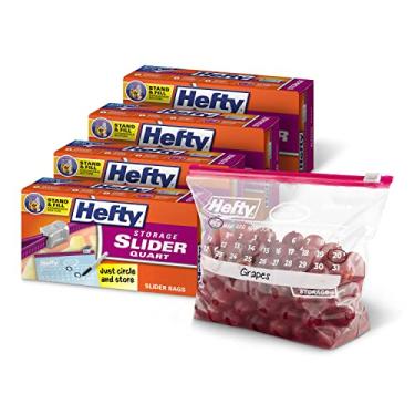 Imagem de Hefty Sacos de armazenamento de calendário deslizante, tamanho 40 (pacote com 4), total de 160