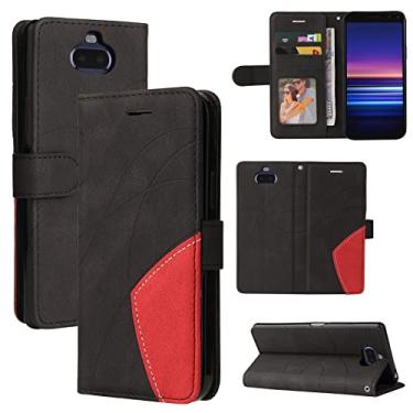 Imagem de Capa carteira para Sony Xperia 20, compartimentos para porta-cartões, fólio de couro PU de luxo anexado à prova de choque capa de TPU com fecho magnético com suporte para Sony Xperia 20 (preto)