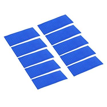 Imagem de Decalque refletivo de listras para aro de roda, fita adesiva refletiva universal para bicicleta, 10 peças, à prova d'água para bicicletas (azul)