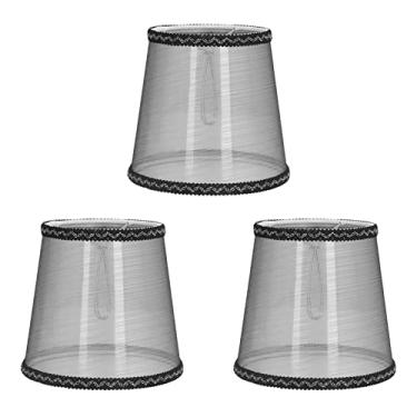 Imagem de OKJHFD 3 peças de abajures de tecido abajur de mesa e luz de chão, abajur de lustre de estilo moderno. (5,9 x 5,5 x 4,3 pol.)