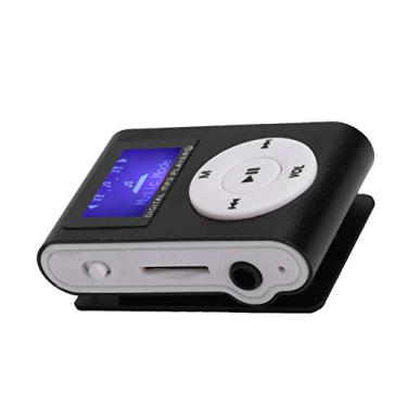 Imagem de Zopsc-1 Conjunto de leitor de música portátil ultra leve MP3 player de música Sports BackClip LCD Screen MP3 com slot de expansão para cartão de memória integrado (Preto)