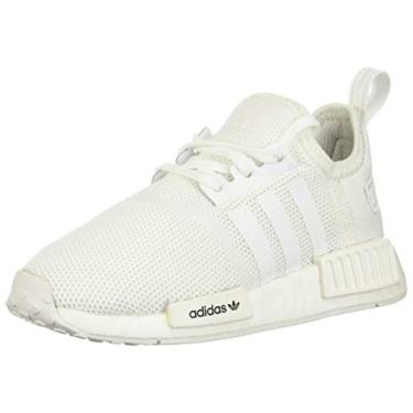 Imagem de adidas Originals Tênis infantil unissex NMD_r1, Branco/Branco/Branco Cristal (Elástico), 10 Toddler