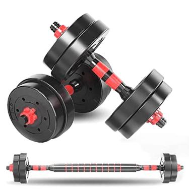 Imagem de Jogo de Halteres 10kg vermelho aço emborrachado kit para crossfit treino pesado
