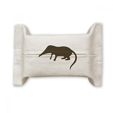 Imagem de Black Shrew Animal Portrayal Suporte de capa de papel para lenços faciais Saco de linho de algodão