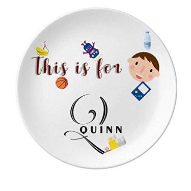 Imagem de Placa de porcelana Letter Expression Question Jantar Redonda Prato Masculino