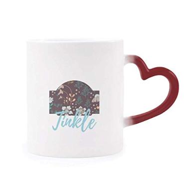 Imagem de Caneca de flor marrom com tinta de planta sensível ao calor Caneca vermelha que muda de cor