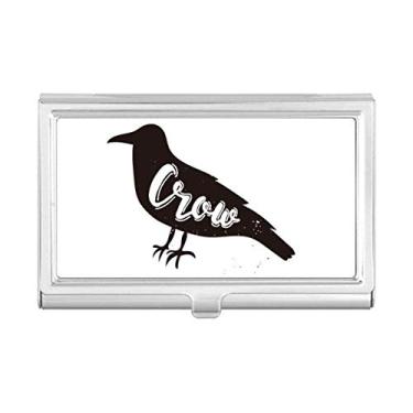 Imagem de Crow Carteira de bolso com porta-cartões de visita de animal preto e branco