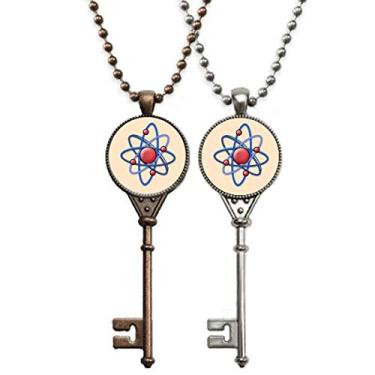 Imagem de OFFbb-USA Colar de chaves com estampa de núcleo atômico para decoração de casais