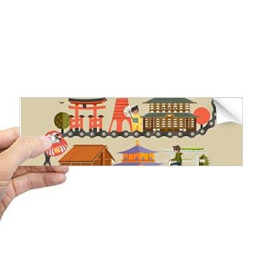 Imagem de DIYthinker Adesivo retangular tradicional japonês montado em formato de terra retangular para janela de notebook
