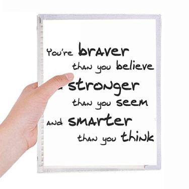 Imagem de Caderno de anotações Braver Stronger Smarter com citações soltas e agenda recarregável