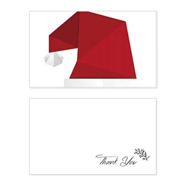 Imagem de Chapéu de Natal abstrato com estampa de origami, cartão de agradecimento, papel de aniversário, agradecimento de casamento