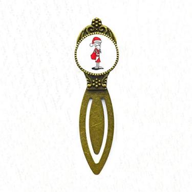 Imagem de Marcador de página retrô de Natal, Papai Noel, Horus, chapéu, bolsa, marcador de página