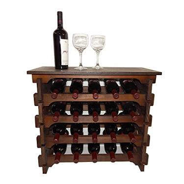Imagem de Adega Vinho Madeira 20 Garrafas Tipo Mesinha Cor Imbuia C05 Cevey Adegas e Artesanatos