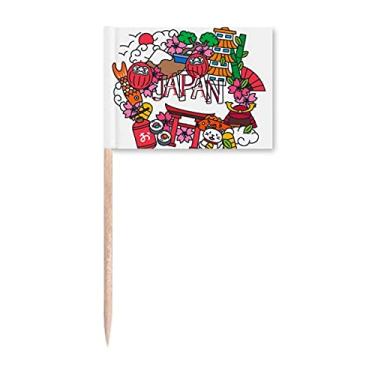 Imagem de Lucky Cat Sakura Japão, bandeiras de palito de bambu, enfeite de festa