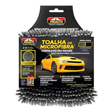 Imagem de Proauto Toalha Microfibra Chenile cerdas longas 35 x 25 cm