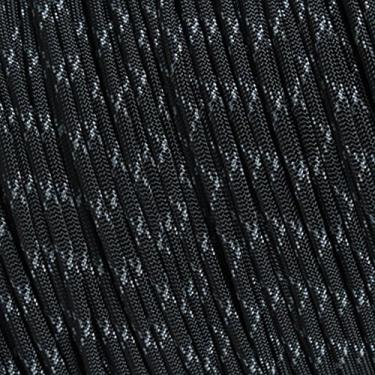 Imagem de Corda de paraquedas West Coast 10 25 50 e 100 pés Hanks e 250 300 1000 carretéis Winder & Buckle Options Tipo III 7 fios 550 cordão paraquedas muitas cores - maior seleção de corda de paraquedas, Black w/ Gray X, 100 Feet