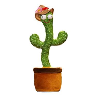 Imagem de Autone Cacto dançante, cacto eletrônico, cacto dançante, cacto dançante, chapéu de palha cantando e balançando, brinquedo elétrico de pelúcia para crianças