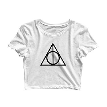 Imagem de Blusa Blusinha Feminina Cropped Tshirt Camiseta Hey Mina Simbolo Harry Potter Gênero:Mulher;Tamanho:P;Cor:Branco