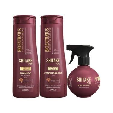 Imagem de Shitake Plus Reconstrução Shampoo + Condicionador 350ml E Elixir Nutri