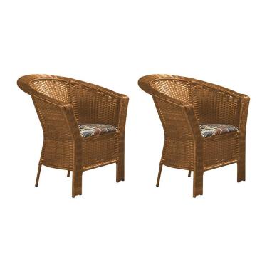 Imagem de Kit 2 Poltronas para Jardim Base Aço Maresias em Junco - Imbuia