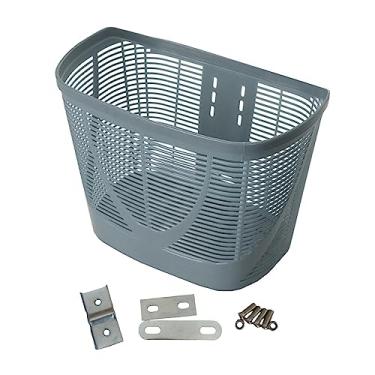 Imagem de Cesta de bicicleta Rack de carga de bicicleta Transportador de animais de estimação Palstic Fácil de instalar organizador Cesta frontal de bicicleta, CINZA
