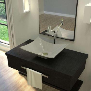 Imagem de Kit Cuba L38 com Válvula Click 1``G + Sifão Pvc + Flexível Cinza