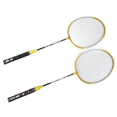 Imagem de Raquete de Badminton Raquete de Badminton Conjunto de 2 Raquetes de Badminton 205 Raquete de Badminton Liga de Ferro Raquete de Badminton Conjunto para Quintais Amadores de