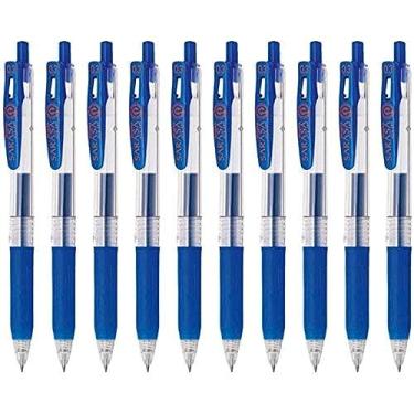 Imagem de Clipe Zebra Sarasa 0,3 caneta retrátil de tinta de gel, aderência de borracha, 0,3 mm, tinta azul, conjunto de 10