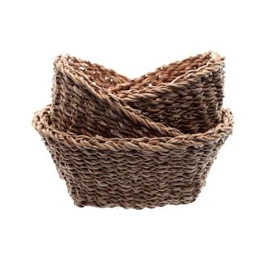 Imagem de Conjunto de Cestas em Fibra Natural L`Hermitage Ovais– 3 Peças