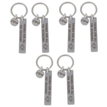 Imagem de NOLITOY 6 Peças chaveiro casal encantos de bolsa chaveiro presente mochila para meninas casais porta-chaves chaveiro de aço inoxidável pingente de bolsa modelos de casal decorar amantes
