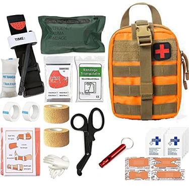 Imagem de Kit de primeiros socorros de sobrevivência IFAK EMT Molle com kit de torniquete, kits de emergência de equipamentos ao ar livre bolsa de trauma para acampamento, barco, caça, caminhadas, carro em casa
