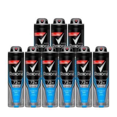 Imagem de Kit  9 Unidades Desodorante Aerosol Rexona Active Dry 150ml