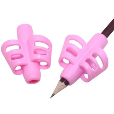 Imagem de Pegadores de Lápis Ergonômicos para Crianças, Estimula a Escrita com Diversão, Suporte de lápis e caneta para escrever DUPIN (Rosa)