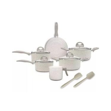 Imagem de Jogo de Panelas Brinox Antiaderente Ceramic Life Easy 8 Peças Easy Vanilla