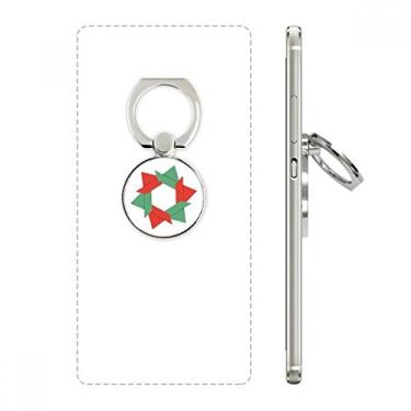 Imagem de Suporte de anel de telefone com estampa de origami abstrata de flores de Natal com laço ajustável