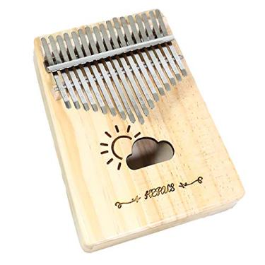 Imagem de Piano de dedo Kalimba de 17 teclas piano de polegar de bolso, teclado de dedo com instruções e martelo de afinação, para crianças adultas instrumento de música Marimbas, (18 cm X 13 cm) 17 tons B7