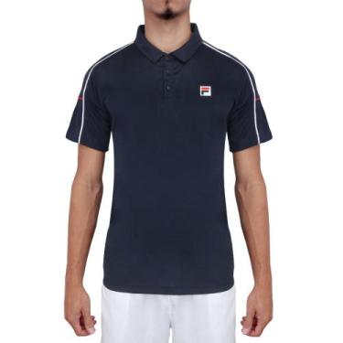 Imagem de Camisa Polo Fila Tennis Line Marinho Branca E Vermelha