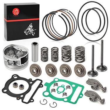 Imagem de Kit de reparo de ponta de pistão + anel e balancim de admissão de válvula de escape vedação de mola Para YAMAHA 350 Warrior Raptor Grizzly Big Bear Wolverine Bruin 350