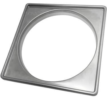 Imagem de Dona D Cor,Porta Grelha 15x15 Aço Inox 304 Caixilho Suporte Para Ralo Quadrado Box Banheiro Lavanderia Ralo 15cm Para Quintal Sacada