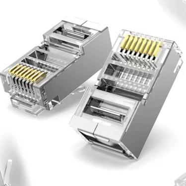 Imagem de Kit 250 Conectores Rj45, Macho Cat5E Blindado