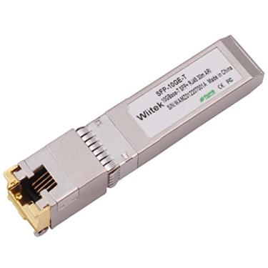 Imagem de Wiitek Módulos de cobre SFP+ para RJ45 de 10G, transceptor Ethernet de cobre para SFP+ 1,25G/2,5G/5G/10GBase-T compatível com Arista SFP-10GE-T (Cat 6a/7 ou superior, 30 metros)
