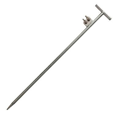 Imagem de Haste de aterramento de 5/20.3 cm, haste de aterramento galvanizado por imersão a quente de 81 cm de comprimento por ASTM A153 com terminais de anel listados pela UL, ótimo para cercas elétricas,