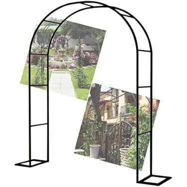 Imagem de Arbor de arco de jardim largo 80cm-350cm/31"-138" Plantas Treliça Arco de casamento Rosa Arcos Estrutura de aço, para festa de noiva de casamento Decorações elegantes e plantas trepadeiras d