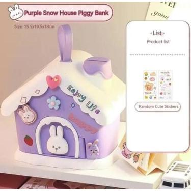 Imagem de Cofre Infantil Luxo Kawaii Roxo