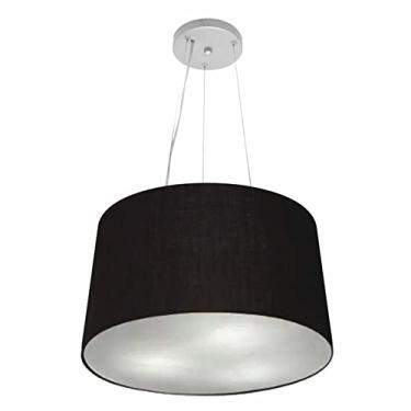 Imagem de Lustre Pendente Cone Cúpula Tecido 30/45x40, Vivare Iluminação, Pendente4153 PR, Preto, Médio