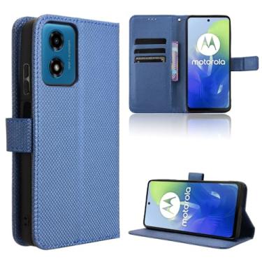 Imagem de Elubugod Capa de couro compatível com Motorola Moto G04s, capa flip de couro PU compatível com Motorola Moto E14 / Moto G24 / Moto G24 Power/Moto G04 XT2421-2 capa azul