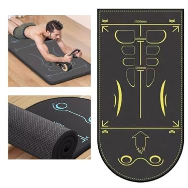 Imagem de Tapete de equipamento de exercício para roda de rolo abdominal, tapete de exercício antiderrapante, tapete de joelho com isolamento acústico extralongo As articulações protegem para exercícios