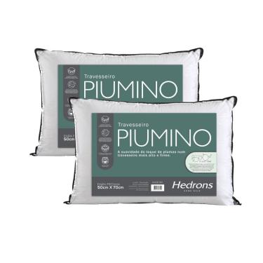Imagem de Kit 2 Travesseiros Hedrons Piumino Toque De Plumas 50x70 cm
