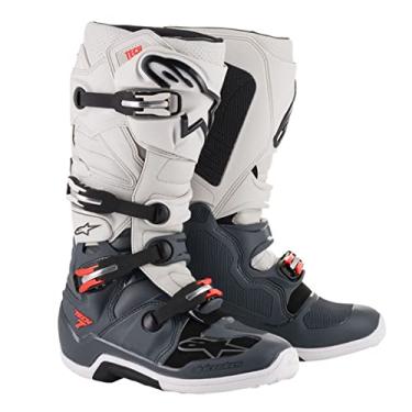 Imagem de Alpinestars Bota masculina de motocross Tech 7, cinza escuro/cinza claro/vermelho, 43/44